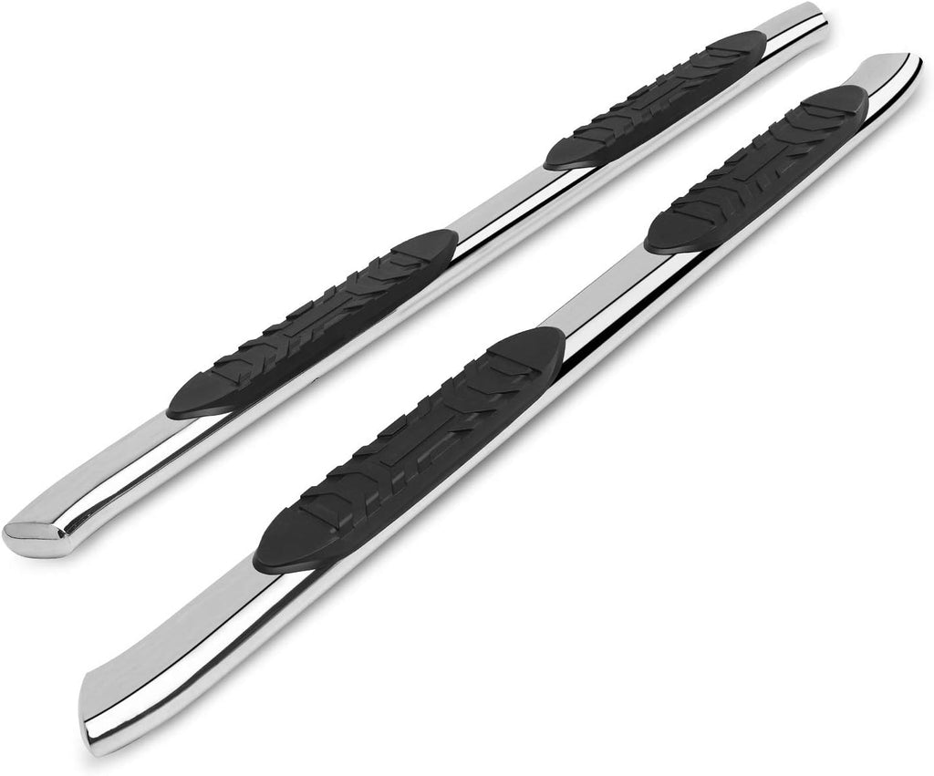 5 Oval Bend Stainless Steel Side Bars Step Rails for 2019-2022 Ford Ranger SuperCrew Cab (2 pcs) B86898