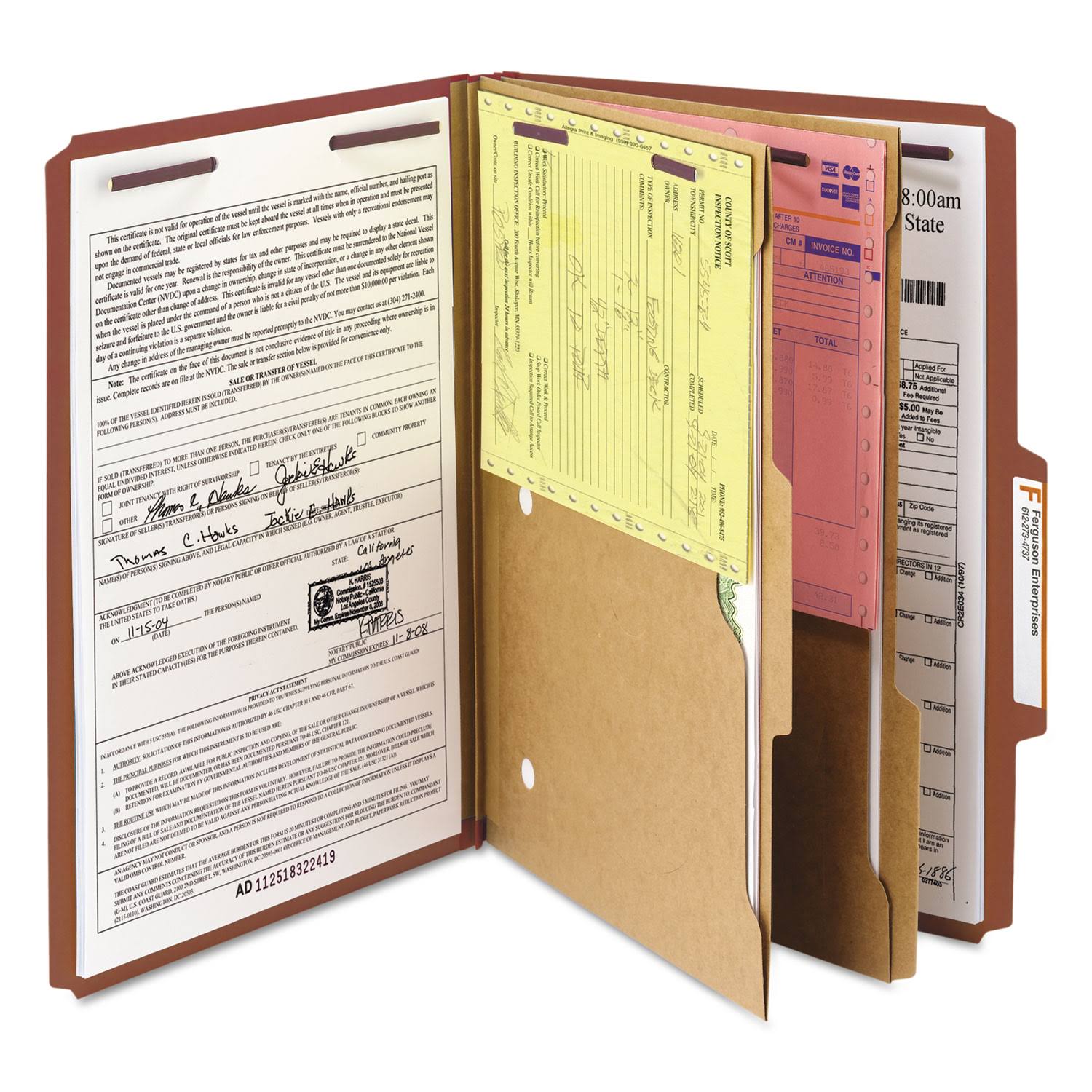 Red Legal Expanding Classification Folder with Tabs (Pack of 10) E299293