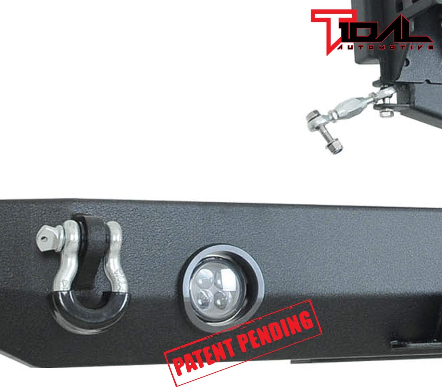 Rear Bumper with Spare Tire Rack and Hitch Receiver with 2 LED Lights M32966