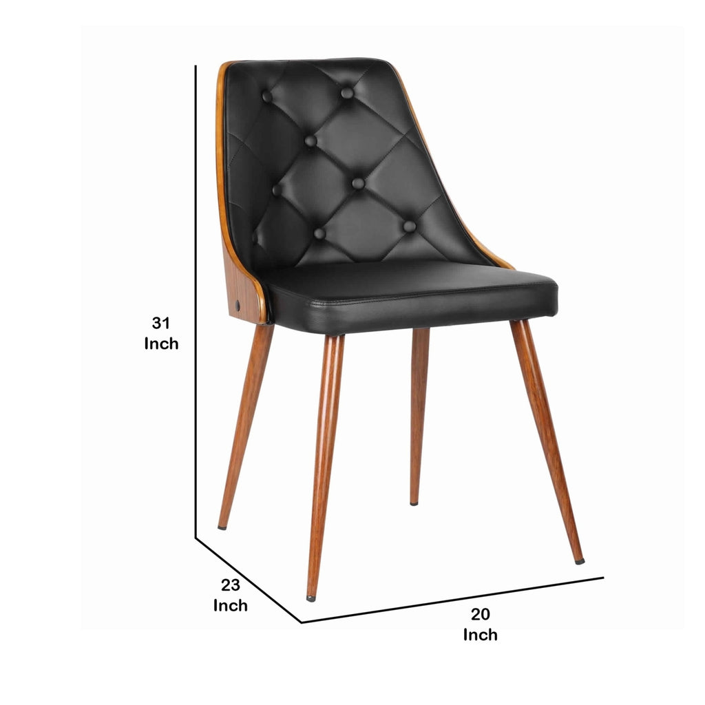Black and Brown Tufted Wooden Dining Chair X7828