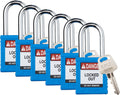 Safety Lockout Padlock Sets 6 Pack Orange Keyed Different 1 Key Per Lock G10408