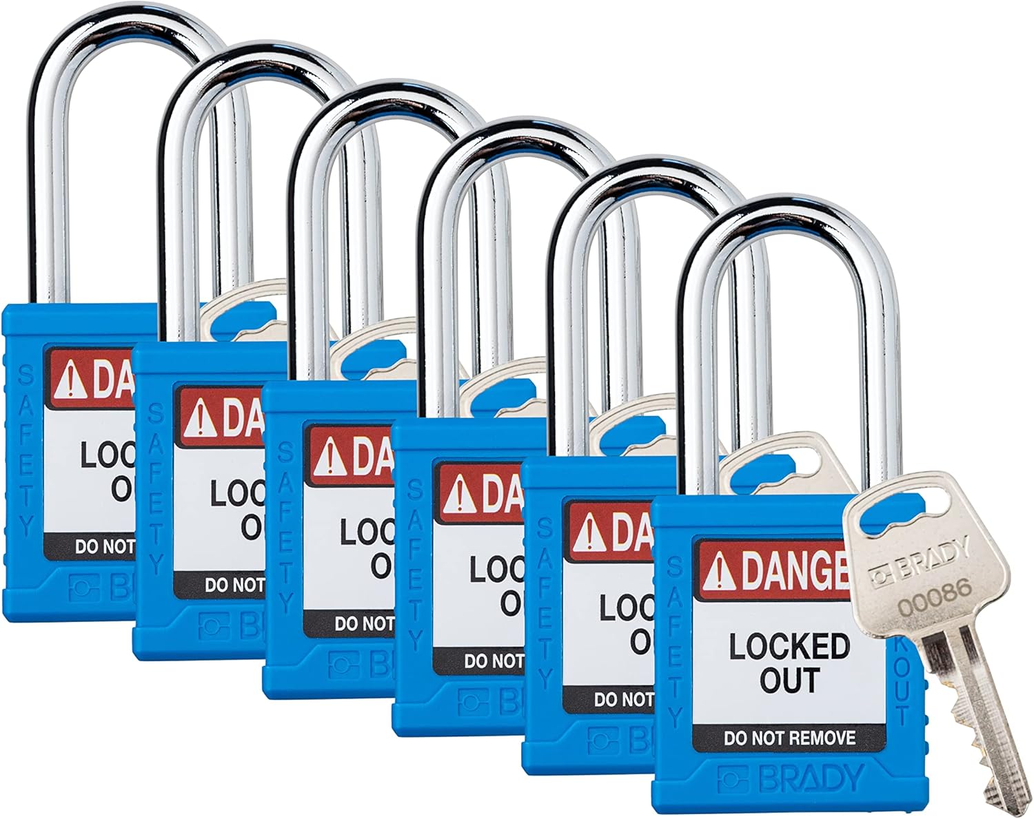 Safety Lockout Padlock Sets 6 Pack Orange Keyed Different 1 Key Per Lock G10408