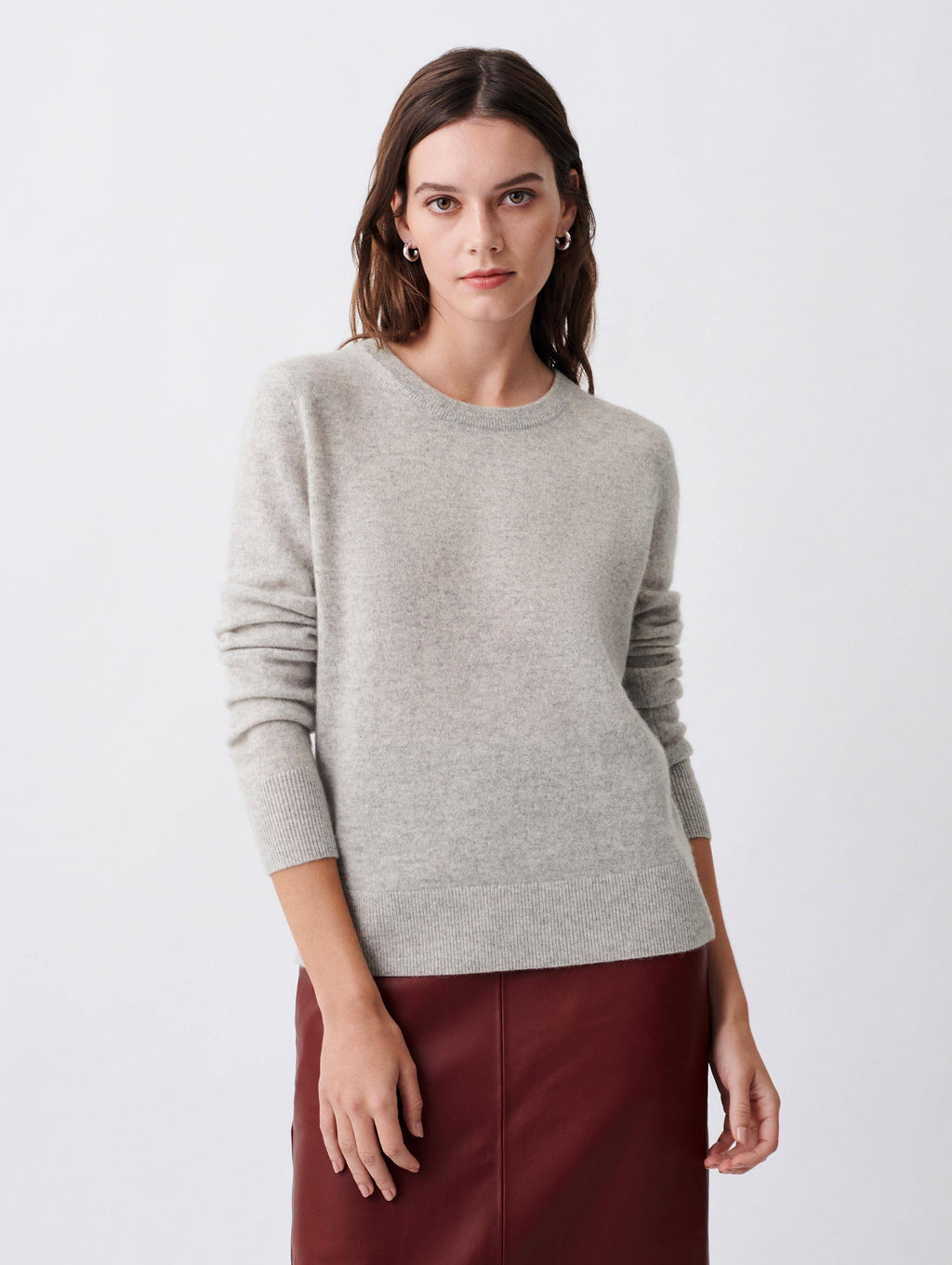Misty Grey Heather Cashmere Crewneck K942525