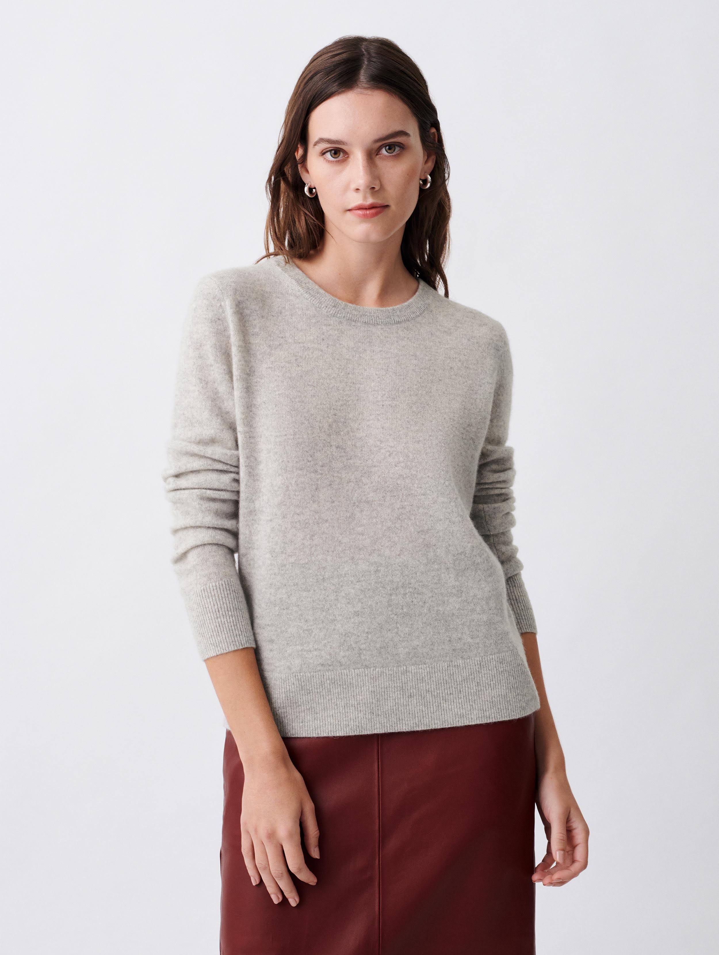 Misty Grey Heather Cashmere Crewneck K942525