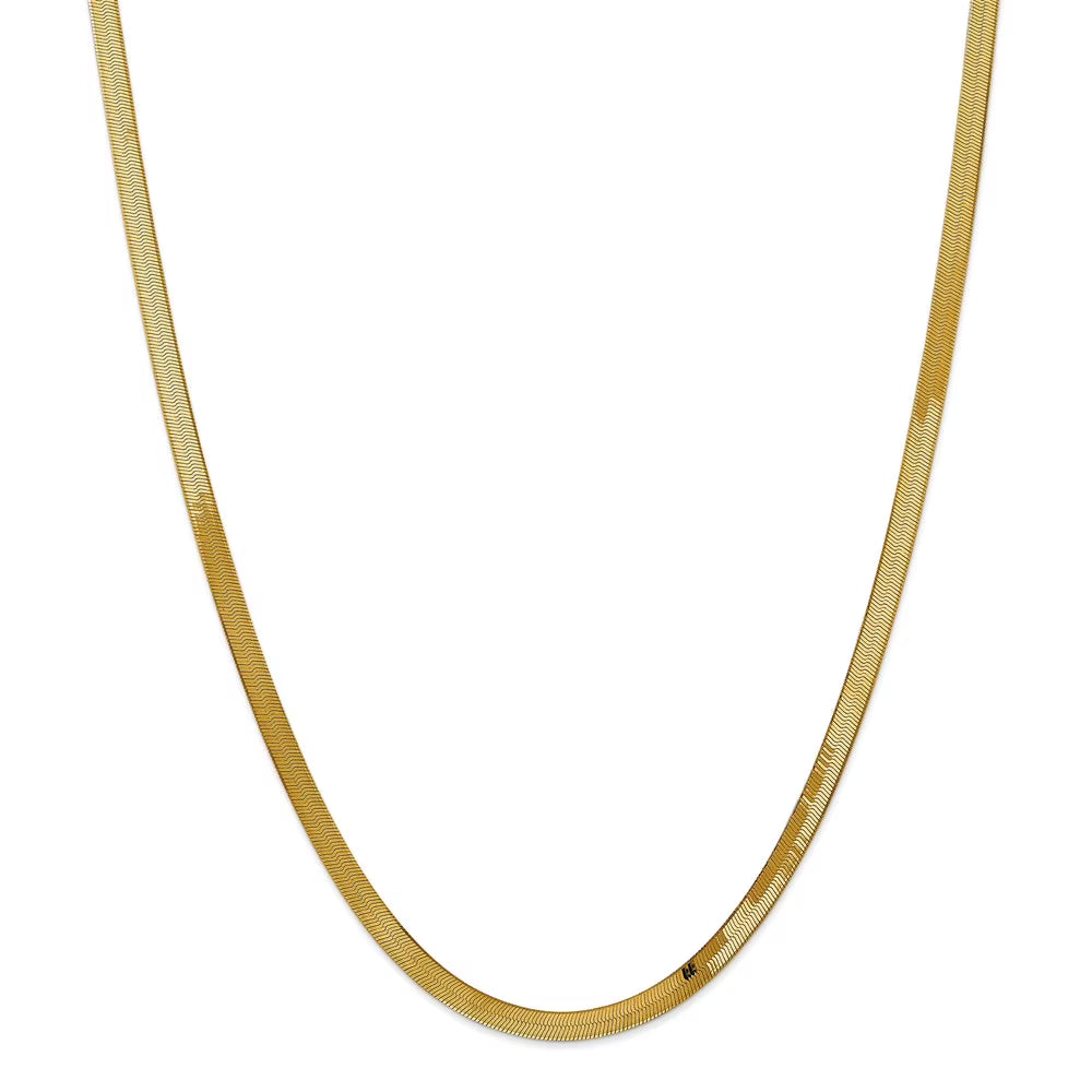 14kt Yellow Gold Herringbone Chain 16 inch Lobster Clasp Z5209