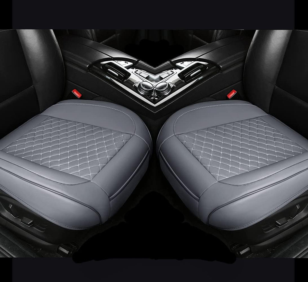 2PCS PU Leather Car Seat Cover Protector Front Seat Bottom Universal Beige Pack of 2 Z977