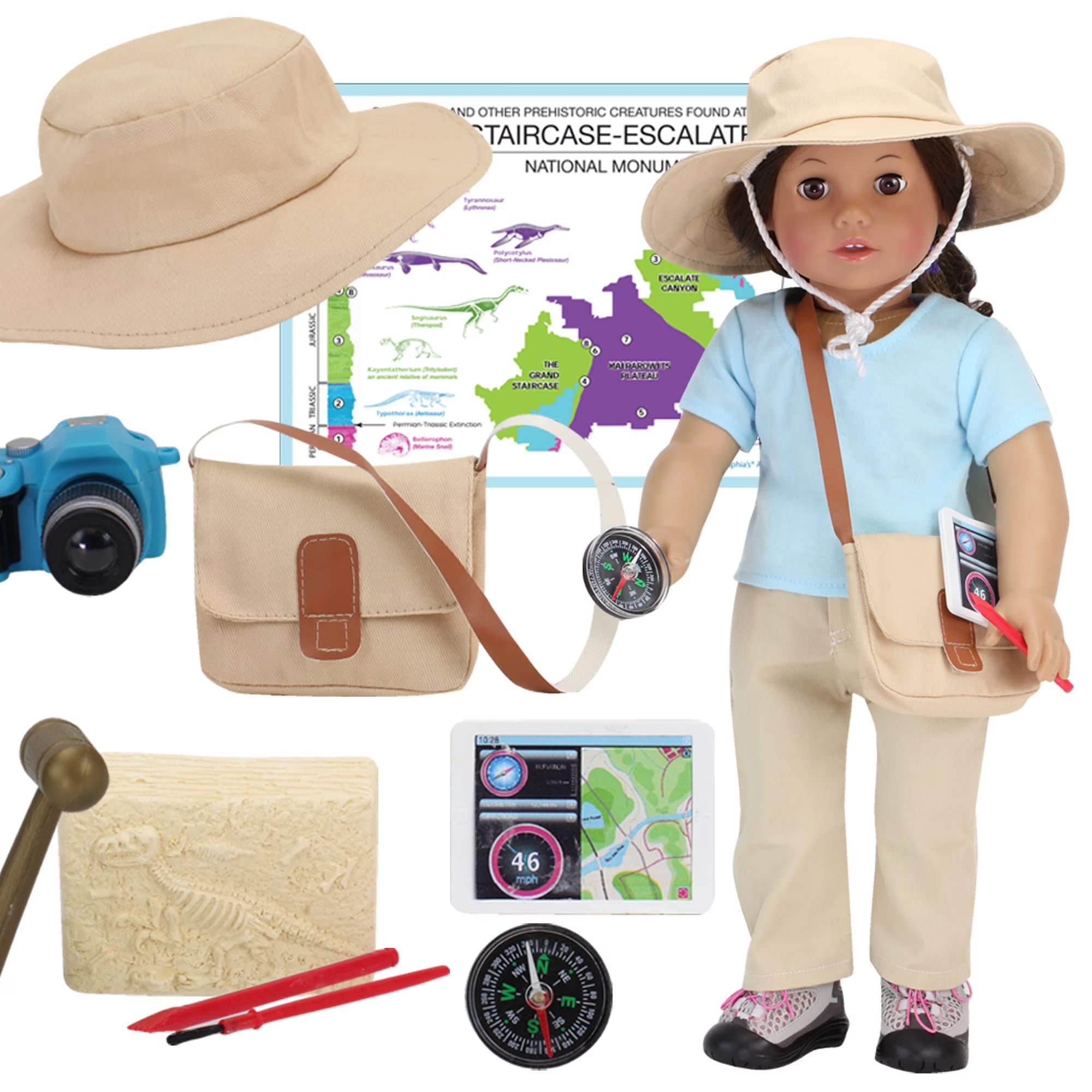 10 Piece Paleontologist Set for 18" Dolls Q13539