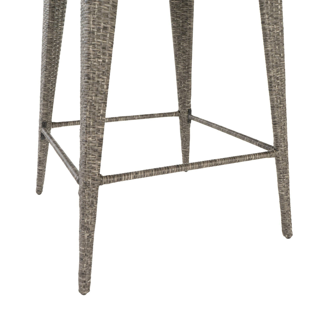 Square Wicker Bar Table Mixed Black J3495