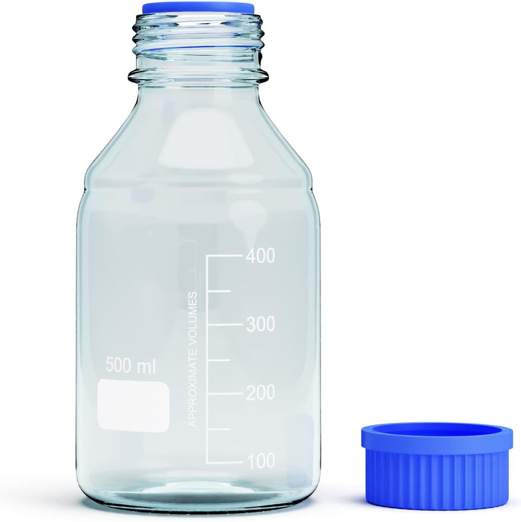 1000ml Borosilicate Glass Storage Bottles with GL45 Blue Screw Cap, 2pcs I830293