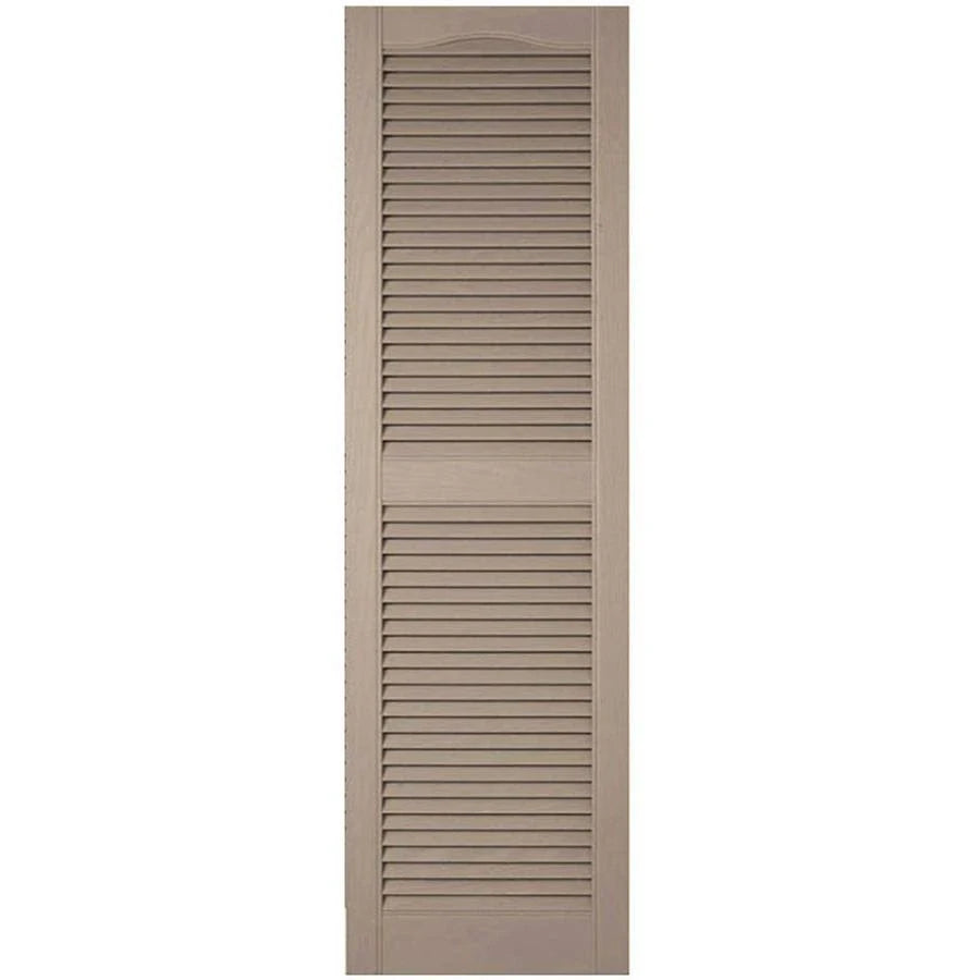 Custom Cathedral Top Center Mullion Open Louver Shutters with Shutter-Loks P706