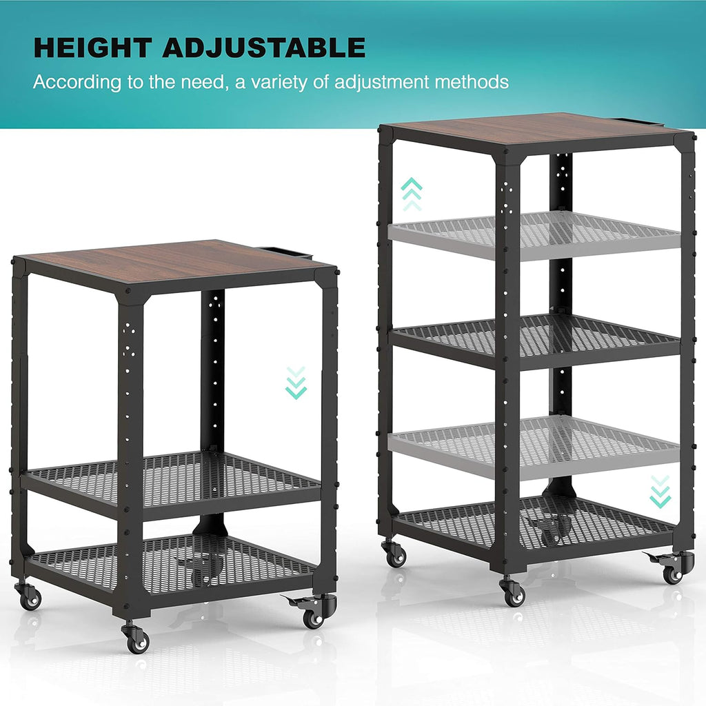 Metal Construction Rolling Storage Cart with Adjustable Shelves N811