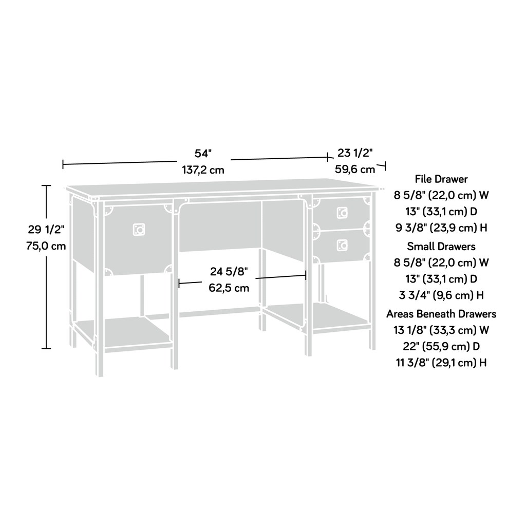 Carbon Oak Finish Small Computer Desk C5800