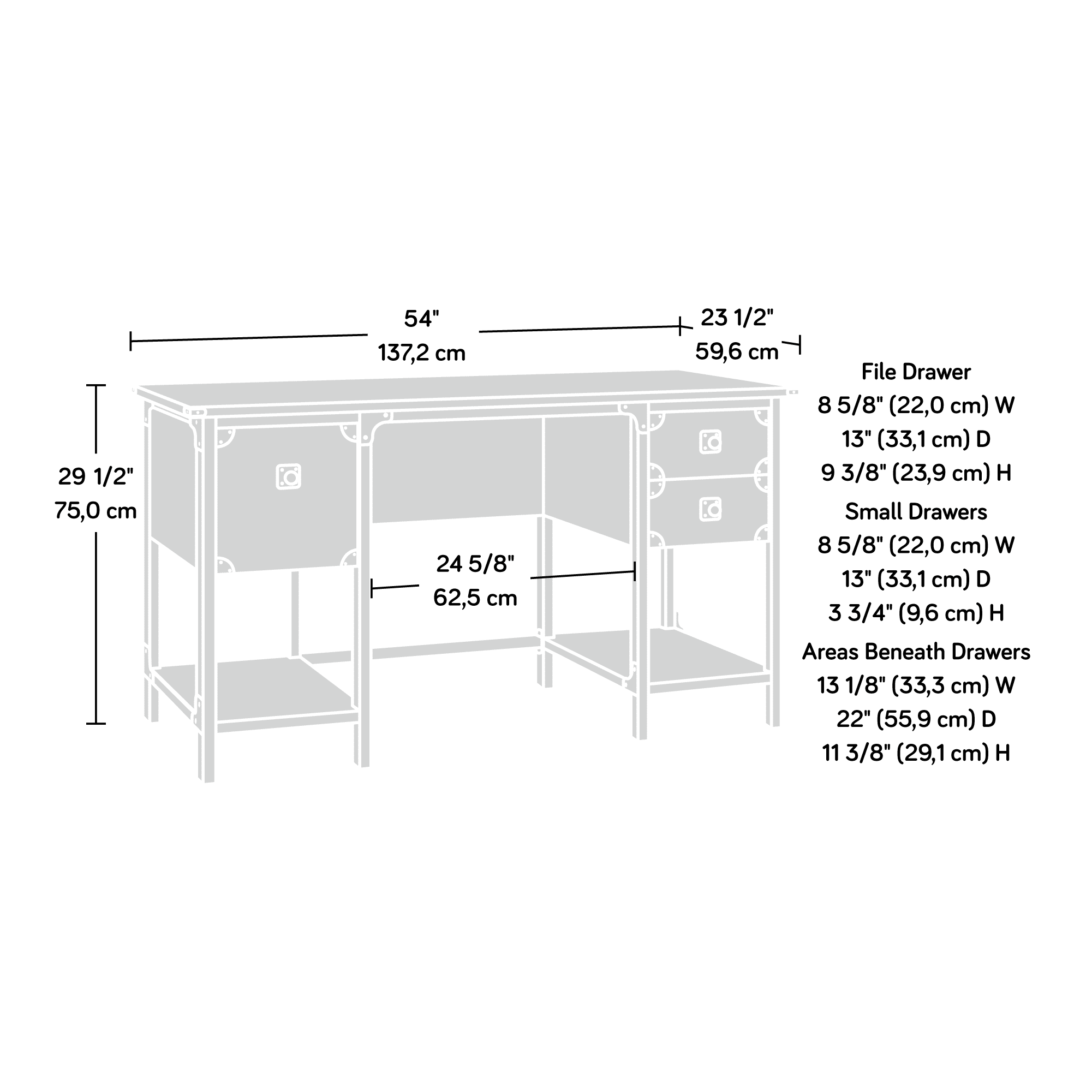 Carbon Oak Finish Small Computer Desk C5800