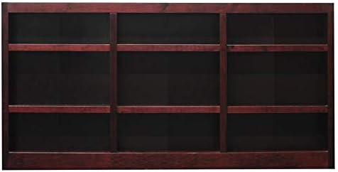 Cherry 9-Shelf Triple Wide Wood Bookcase R858197