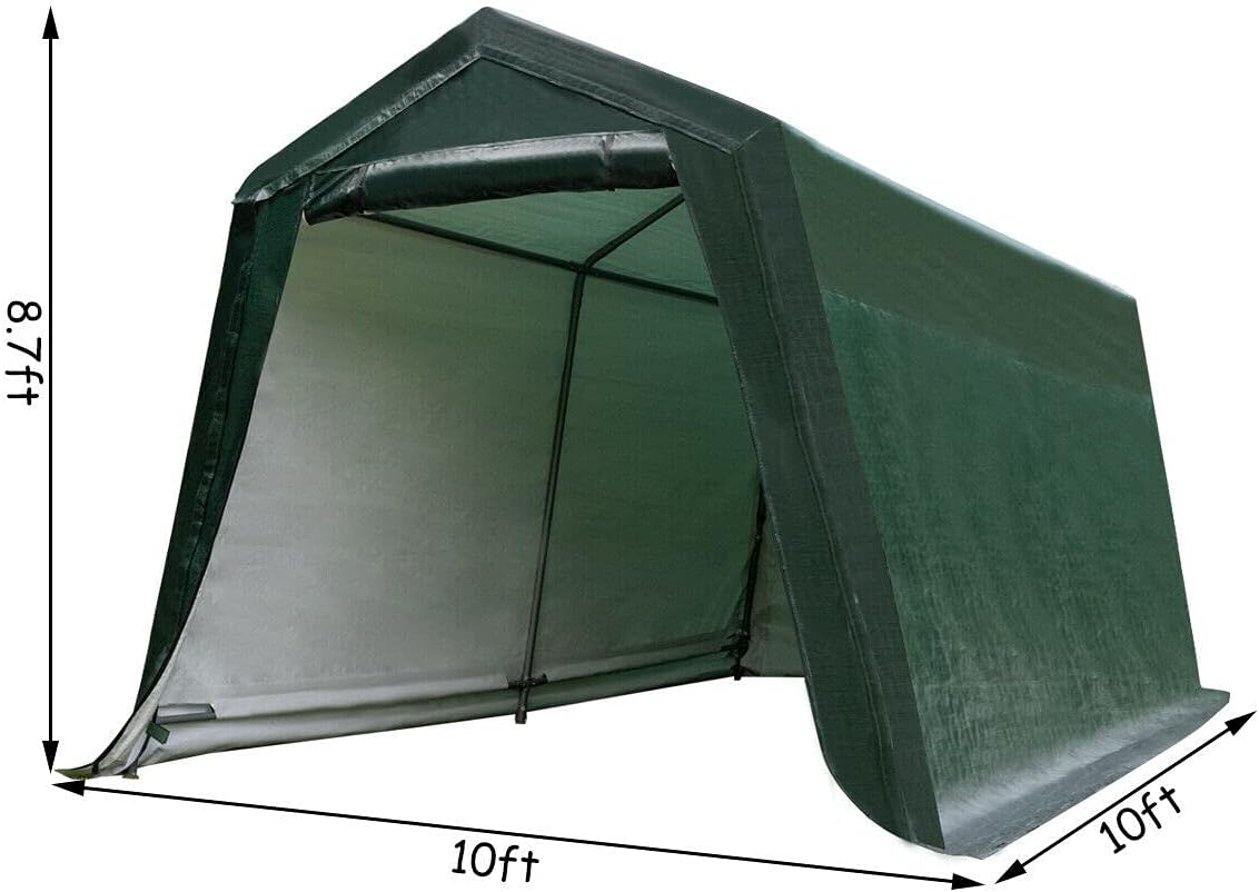 7 Ft x 12 Ft Outdoor Carport Patio Storage Shelter Metal Frame and Waterproof Ripstop Cover N794