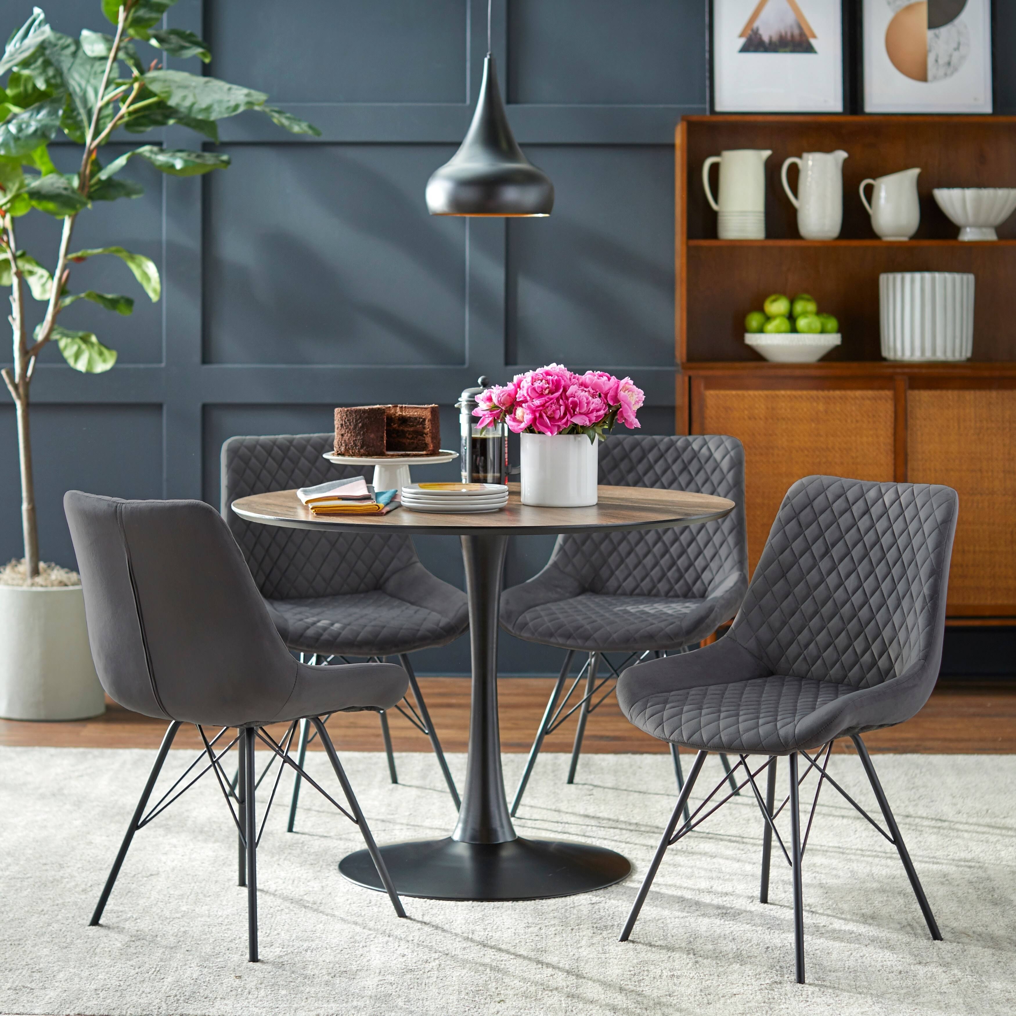 Gray Dining Chair Set of 2 D1079
