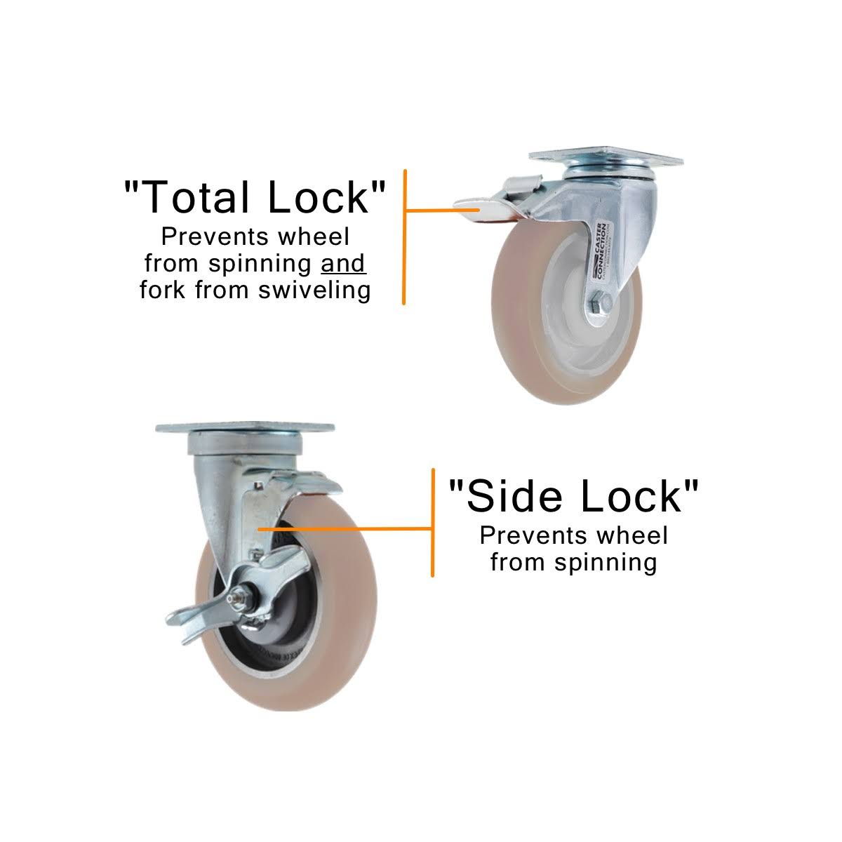 Thermoplastic Rubber 4x22 Swivel Caster with Mounting Bolt in Grey X294
