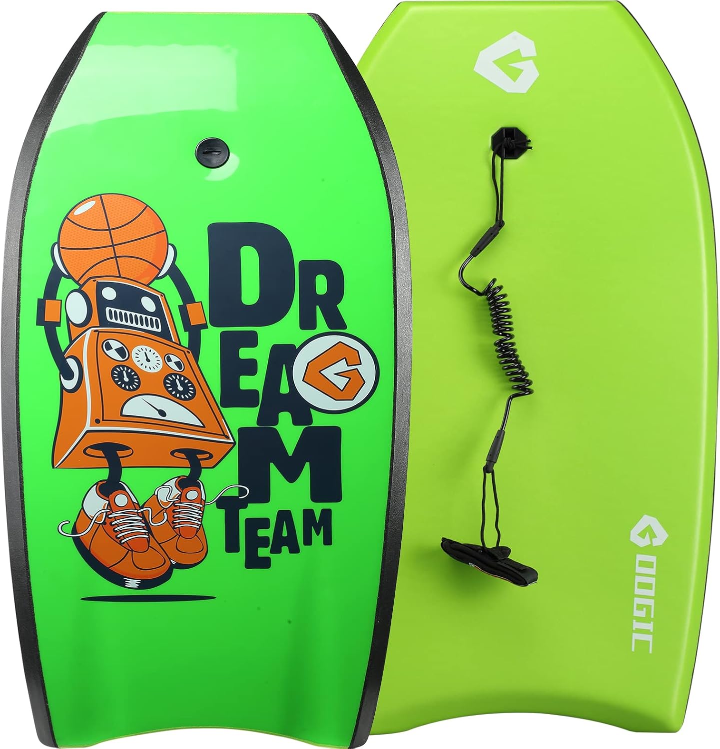 Body Board with Wrist Leash, EPS Core HDPE Slick Bottom, Pack of 2 I350