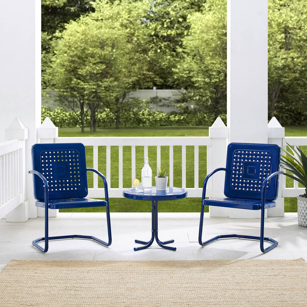 Navy 3-Piece Metal Patio Conversation Set K5074