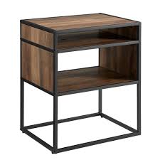 Dark Walnut Side Table with Open Shelf R3486