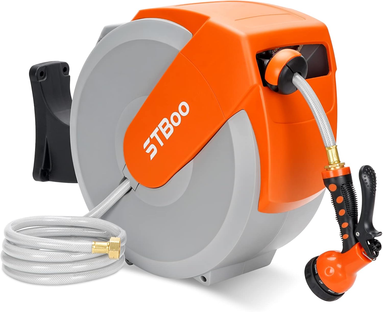 Retractable Wall Mount Hose Reel with 82ft Auto Rewind Water Hose Y917