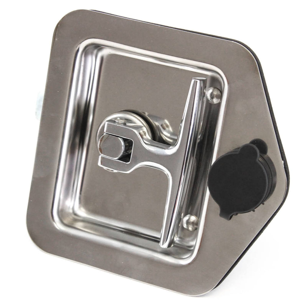 2 Folding T Handle Single Point Latch Blind Studs Cylinder Gasket Keys Camper RV M8586