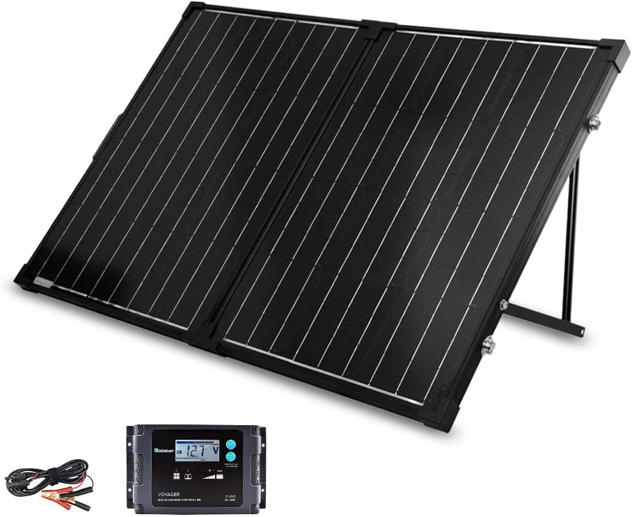 200 Watt 12 Volt Monocrystalline Portable Foldable 2Pcs 100W Solar Panel Suitcase with Waterproof 20A Charger Controller Q52315