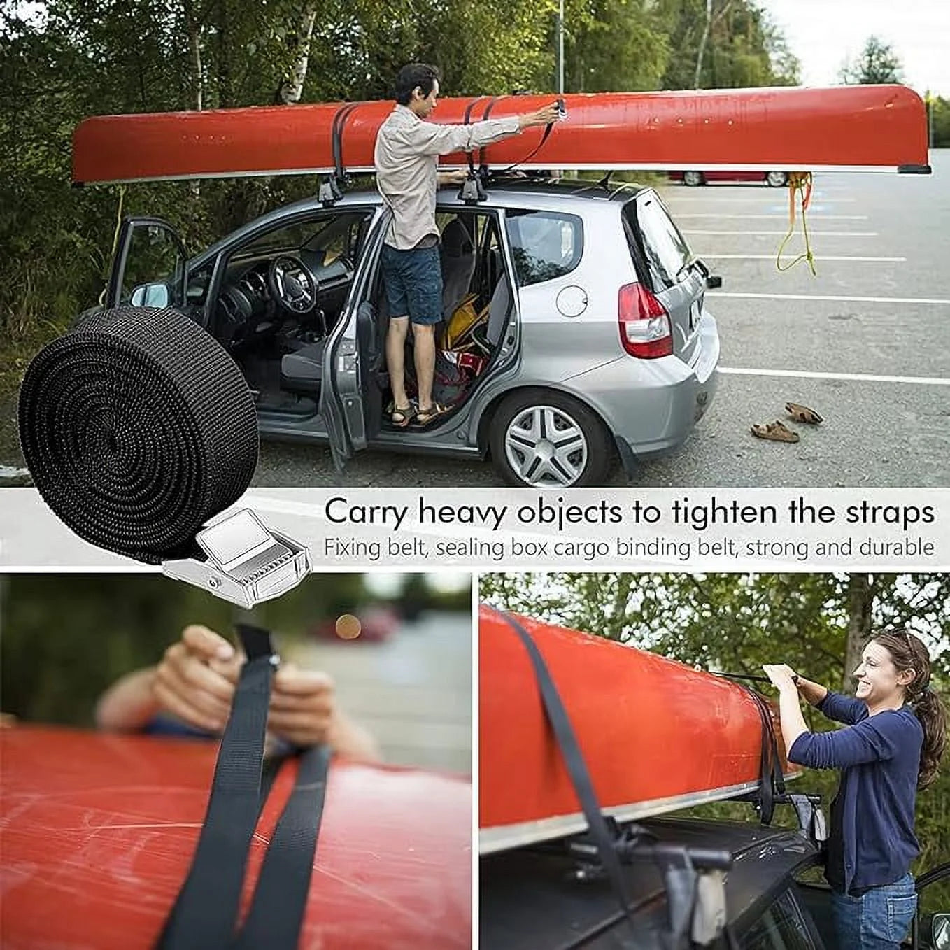 12 Packs 16ft Adjustable Cam Buckle Lashing Straps G714890