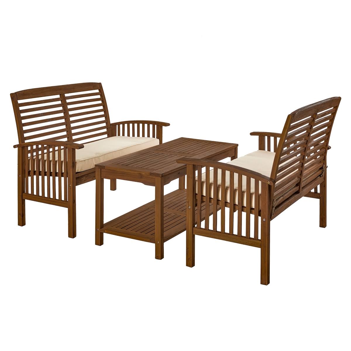 3-Piece Acacia Wood Patio Conversation Set D914
