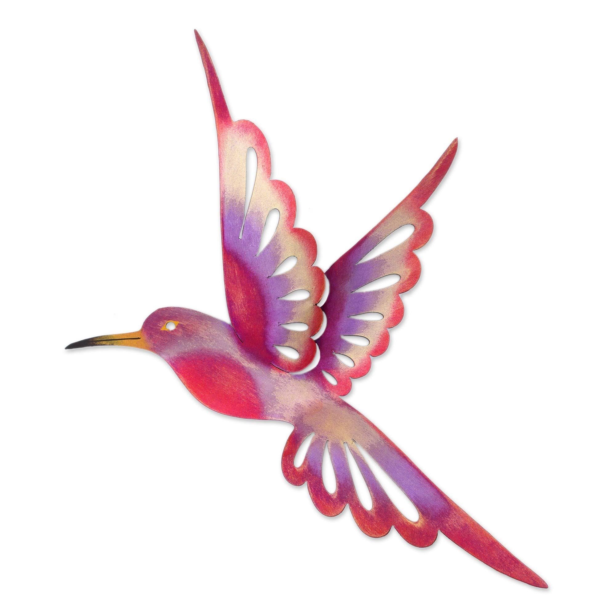Purple Steel Bird Wall Decor J181
