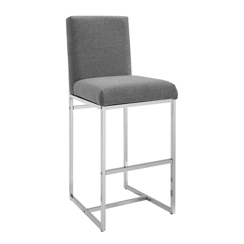 Chrome Metal Bar Stool in Gray I95149