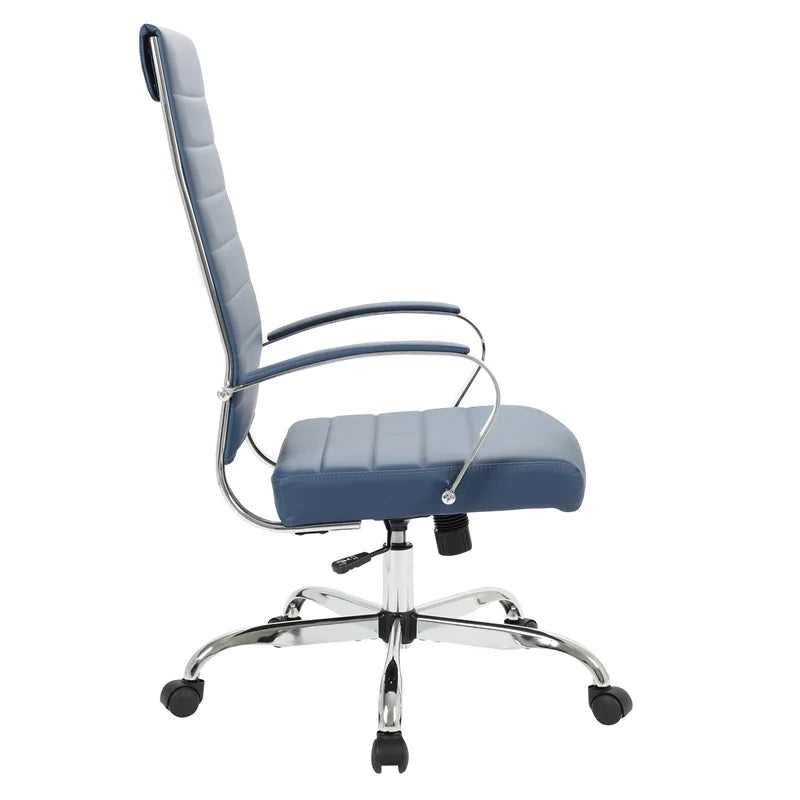 Navy Blue Leather High-Back Office Chair B67557