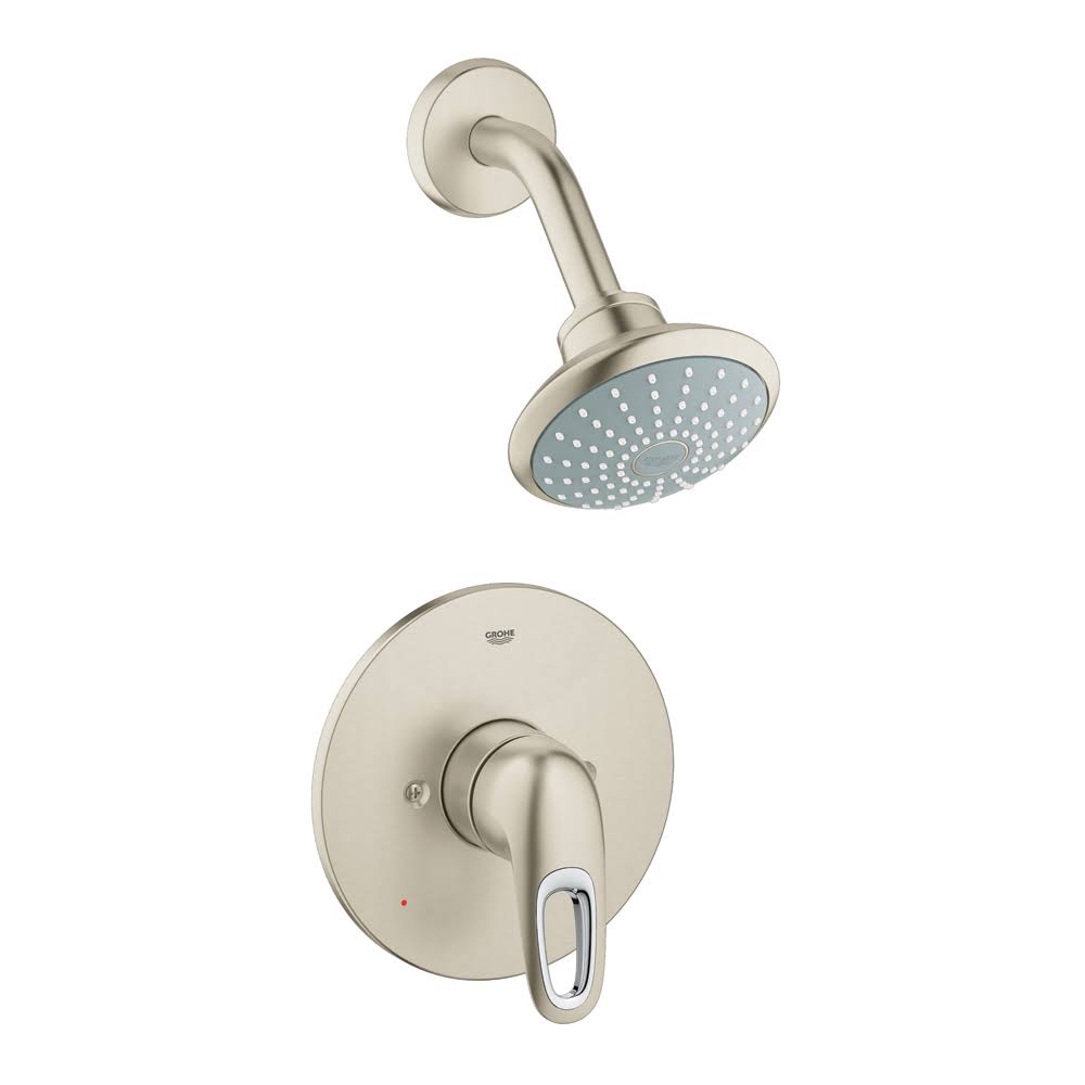 Brushed Nickel 1-Handle Shower Faucet with Valve O911045