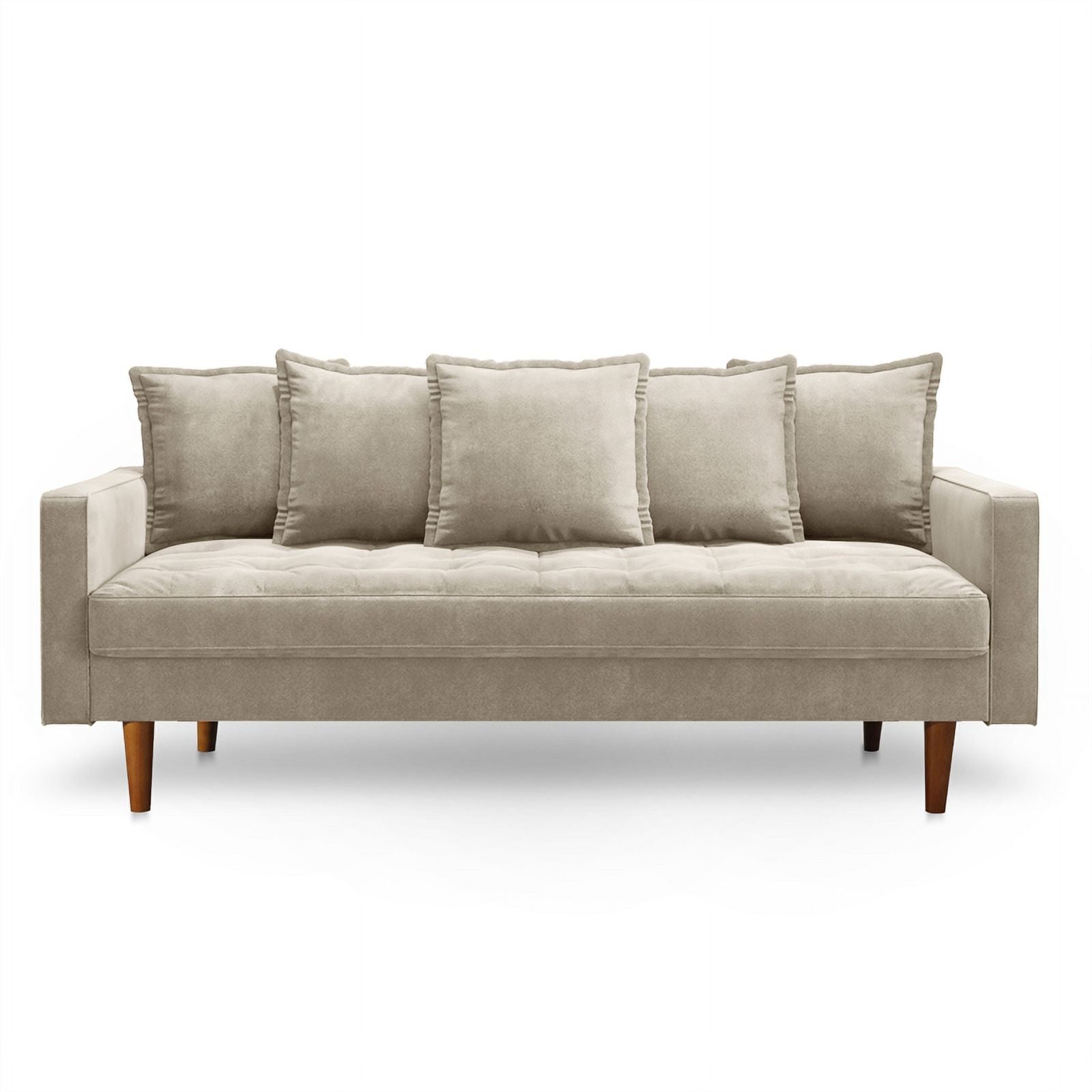 Beige Velvet Upholstered Sofa U19512