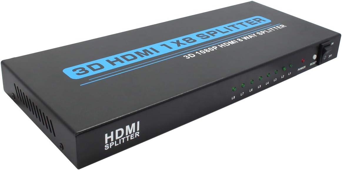 8 Ports HDMI Powered Splitter 4K x 2K 1080P 3D Support Pack of 2 S60511