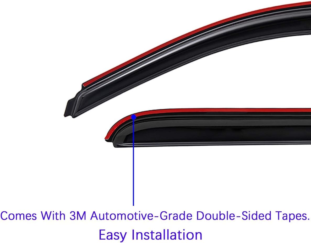 4 PCS Dark Smoke In-Channel Side Window Deflector Rain Guard G519083