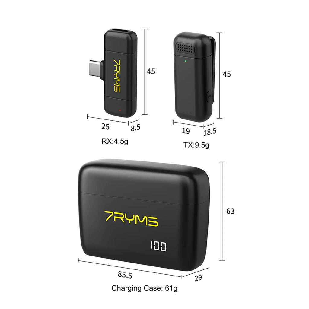Wireless Microphone System with 50M Transmission Range, Built-in Battery F716495