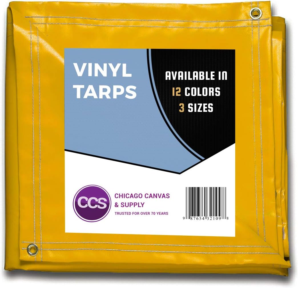 Tan 10 by 12 Feet Waterproof Vinyl Tarp with Rustproof Grommets V201923