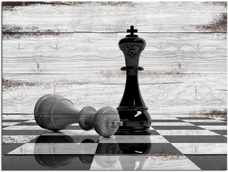Black and White Chess Board Canvas Wall Art 24x32 X78461