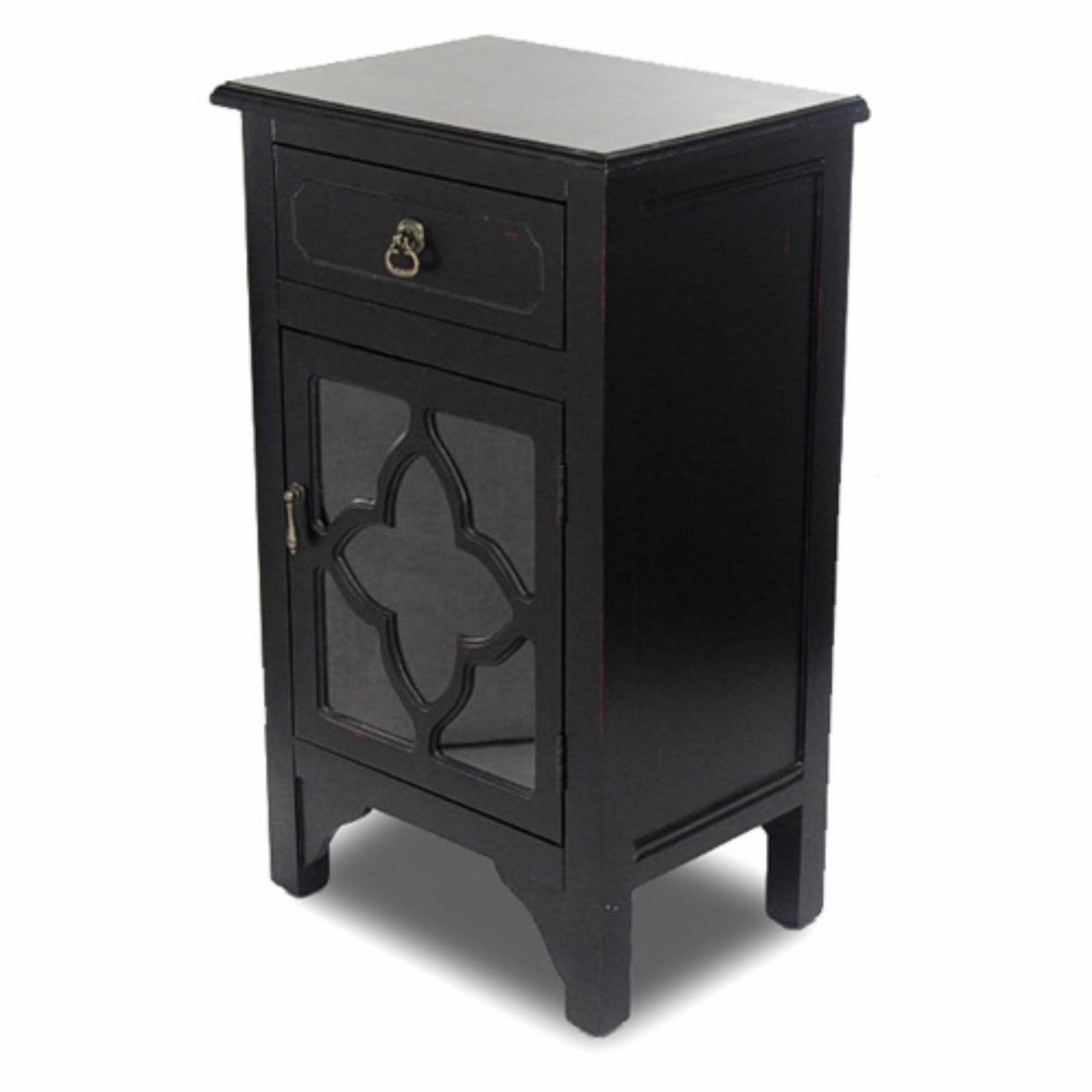 Black Accent Cabinet with Drawer B411