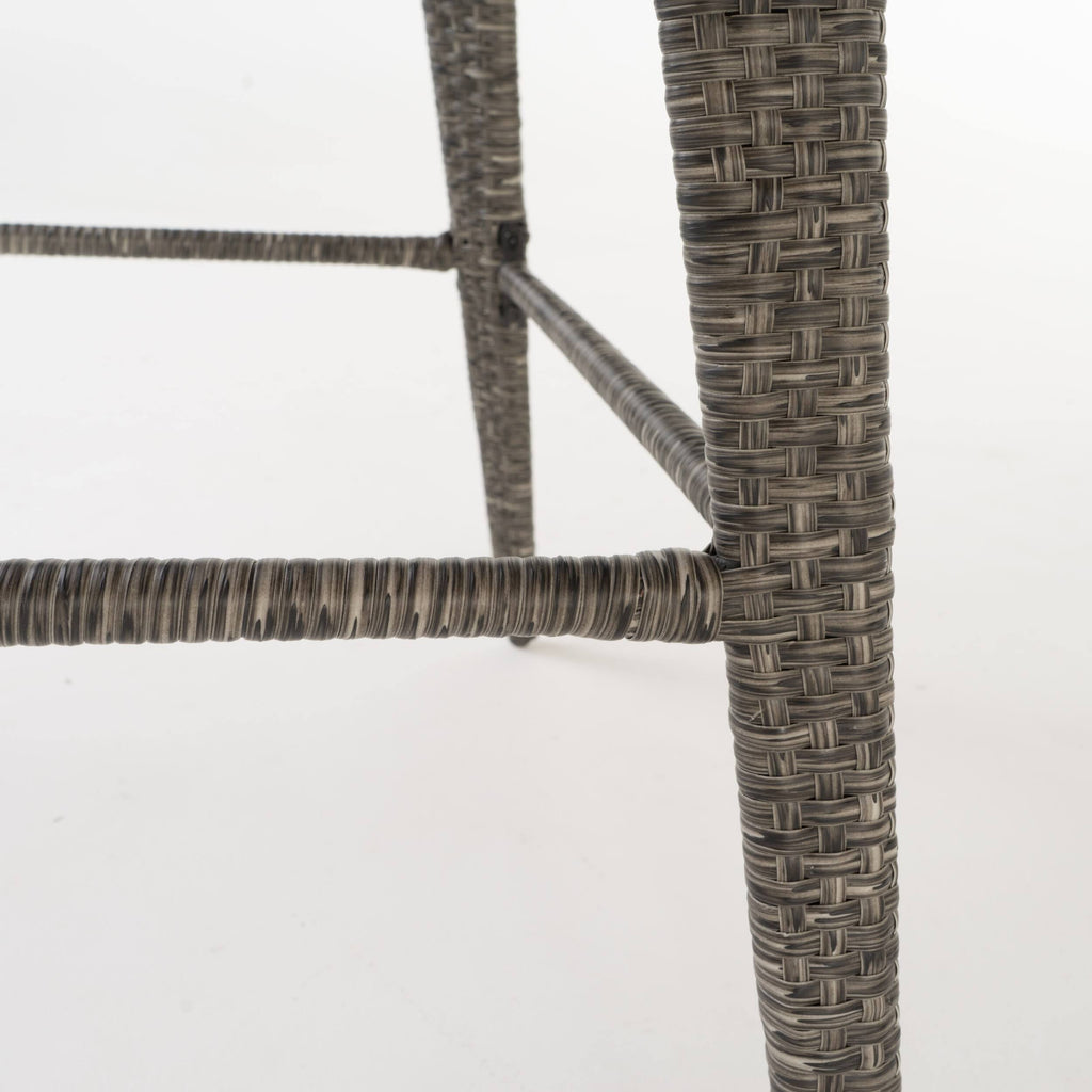 Square Wicker Bar Table Mixed Black J3495