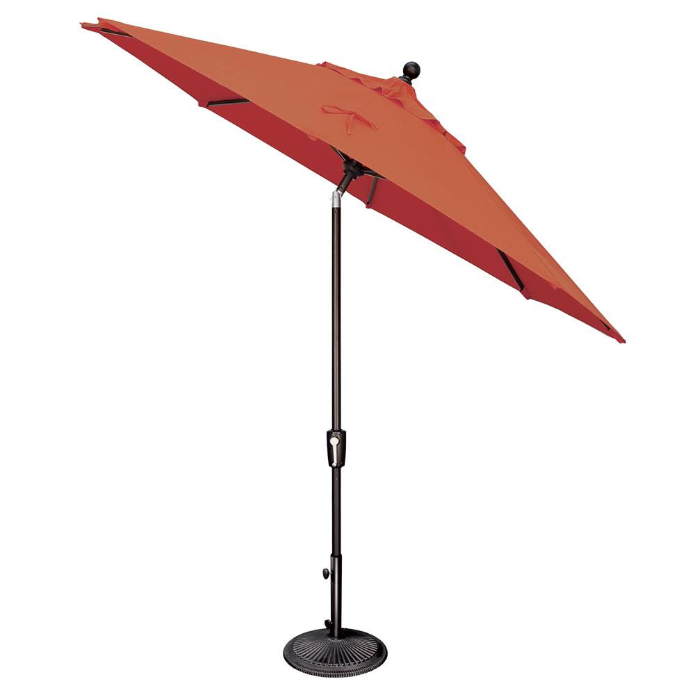 9 Foot Octagon Push Button Tilt Umbrella Jockey Red Black W1182