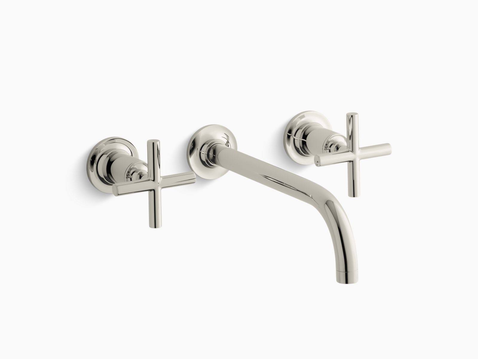 Polished Nickel Wall-Mount Bathroom Sink Faucet Trim U24593