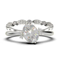 10K Solid White Gold Oval Cut Diamond Moissanite Engagement Ring with Matching Band D904302