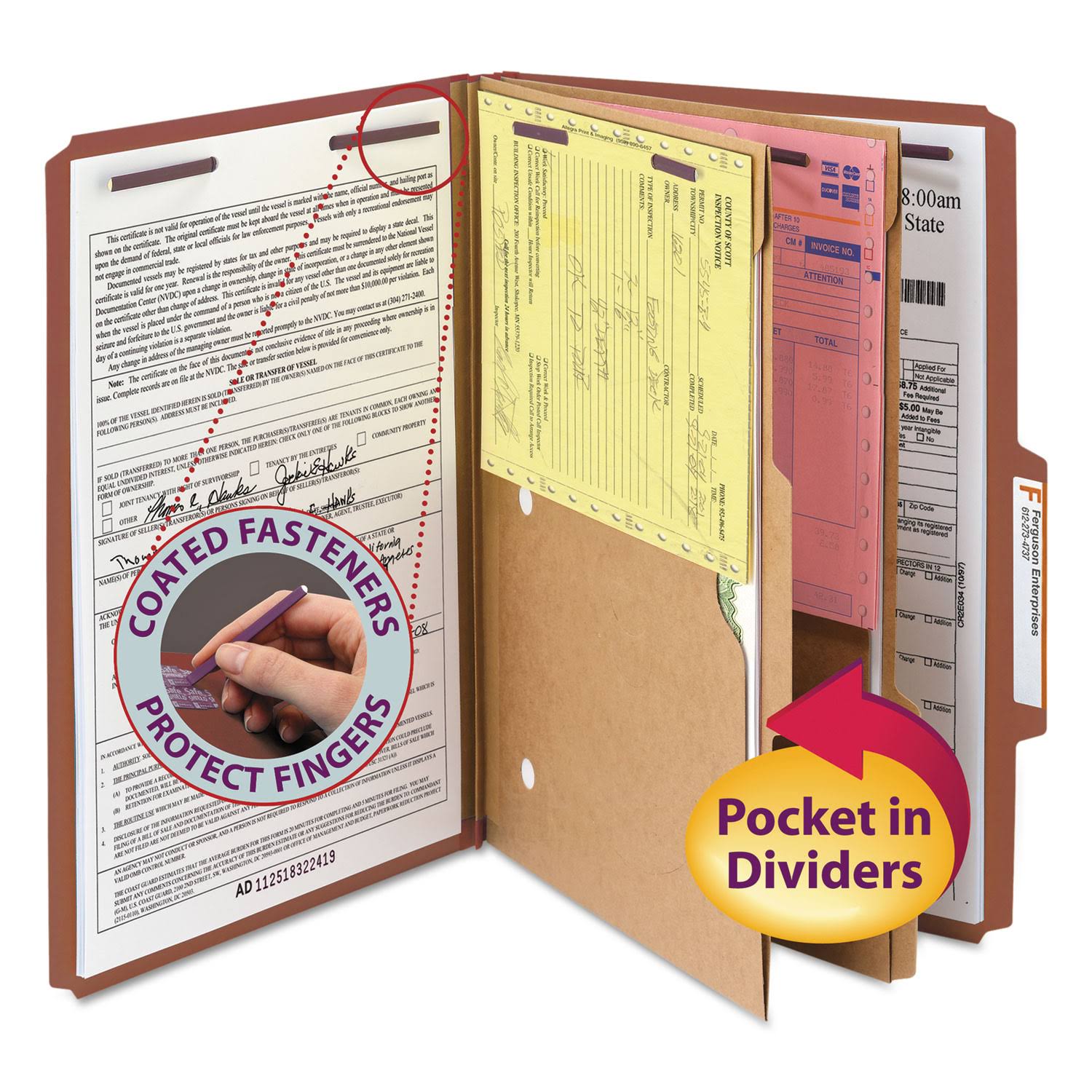 Red Legal Expanding Classification Folder with Tabs (Pack of 10) E299293