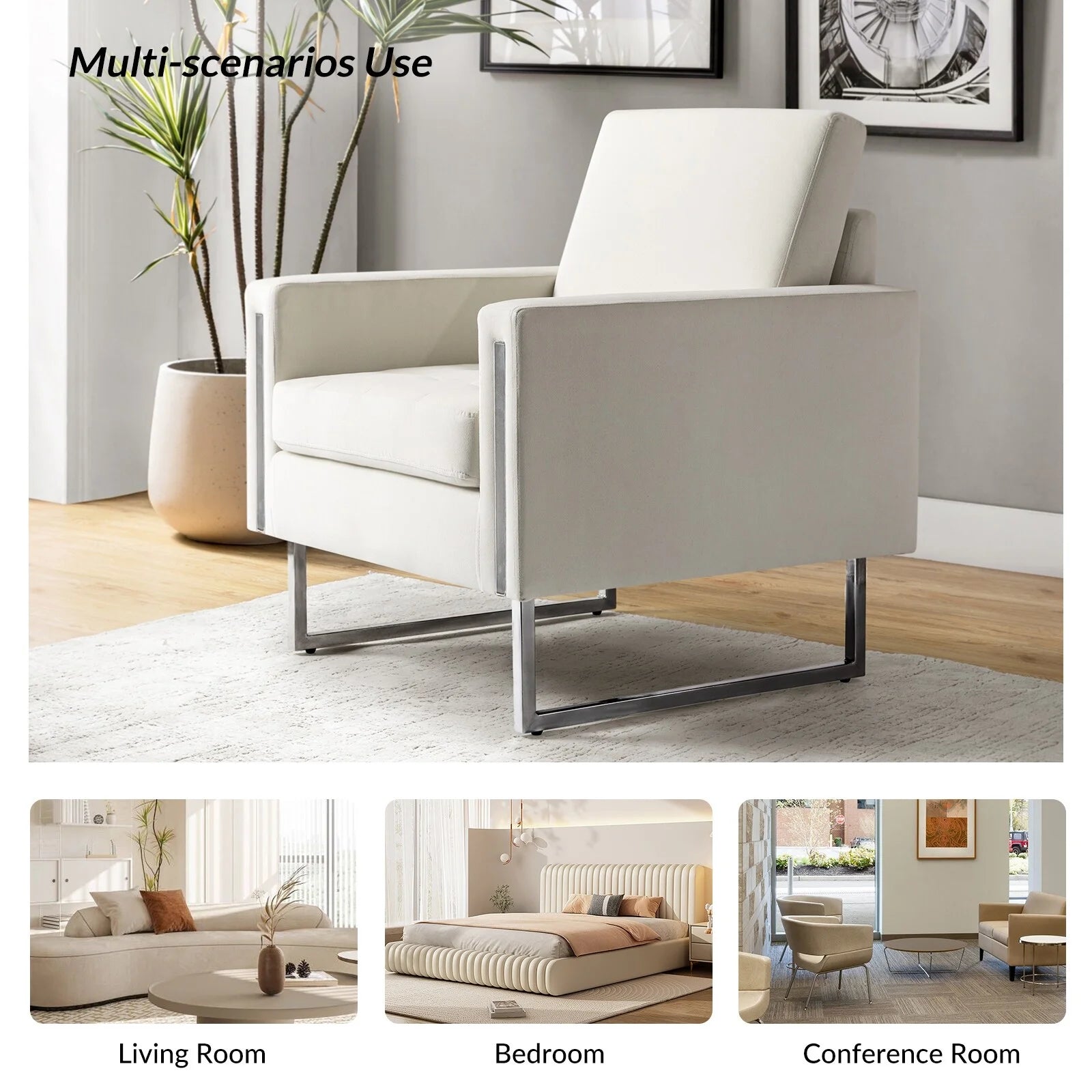 Velvet Club Chair with Metal Legs X245