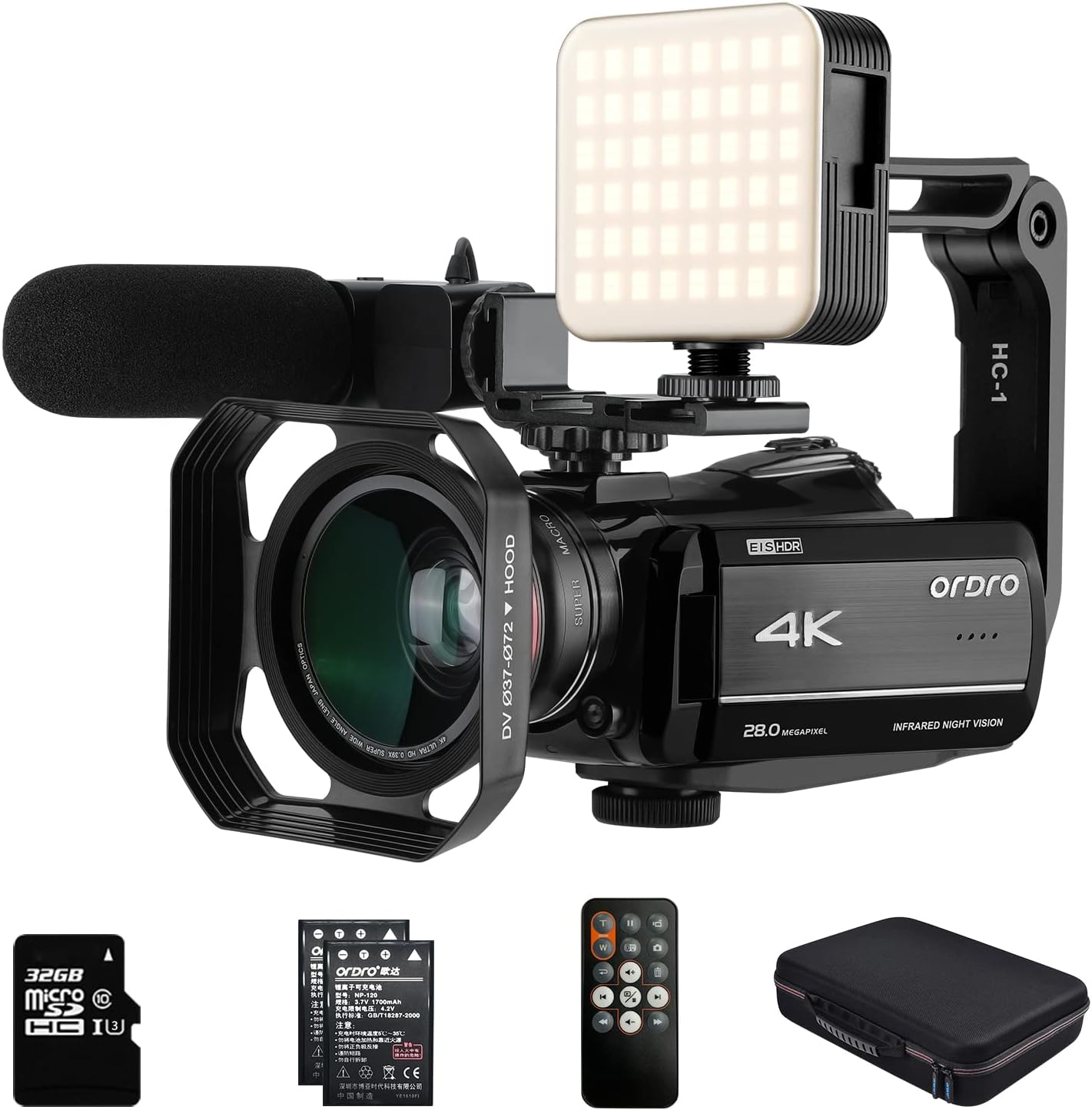 4K 1080P 60FPS Video Camcorder with 30X Zoom Infrared Night Vision X177678
