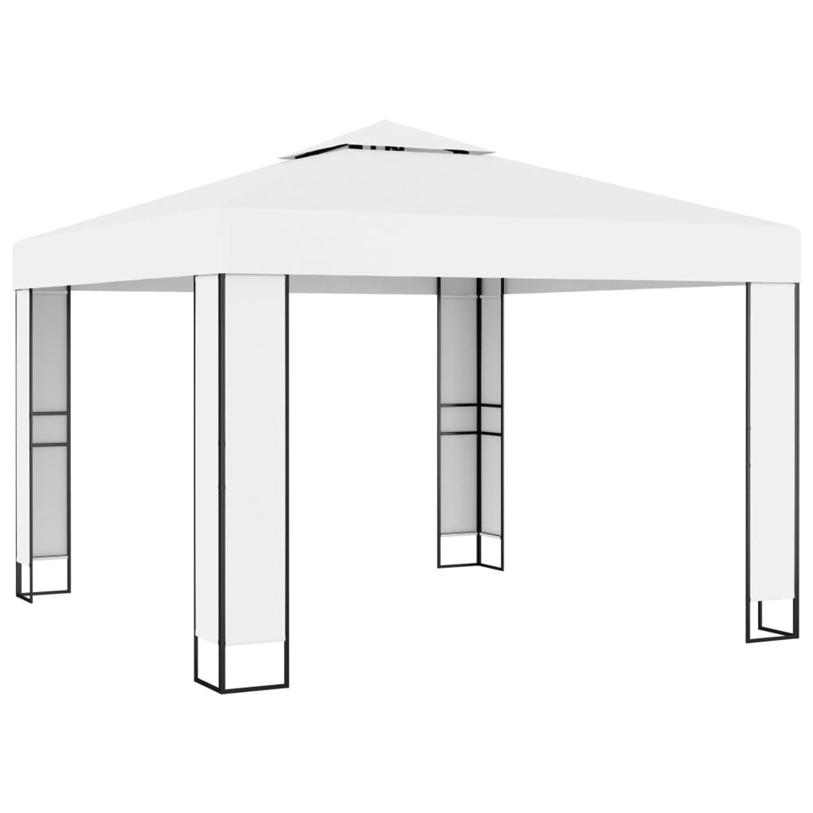 White Steel Frame Party Tent Gazebo Canopy Shelter 9.8ft x 9.8ft T32873