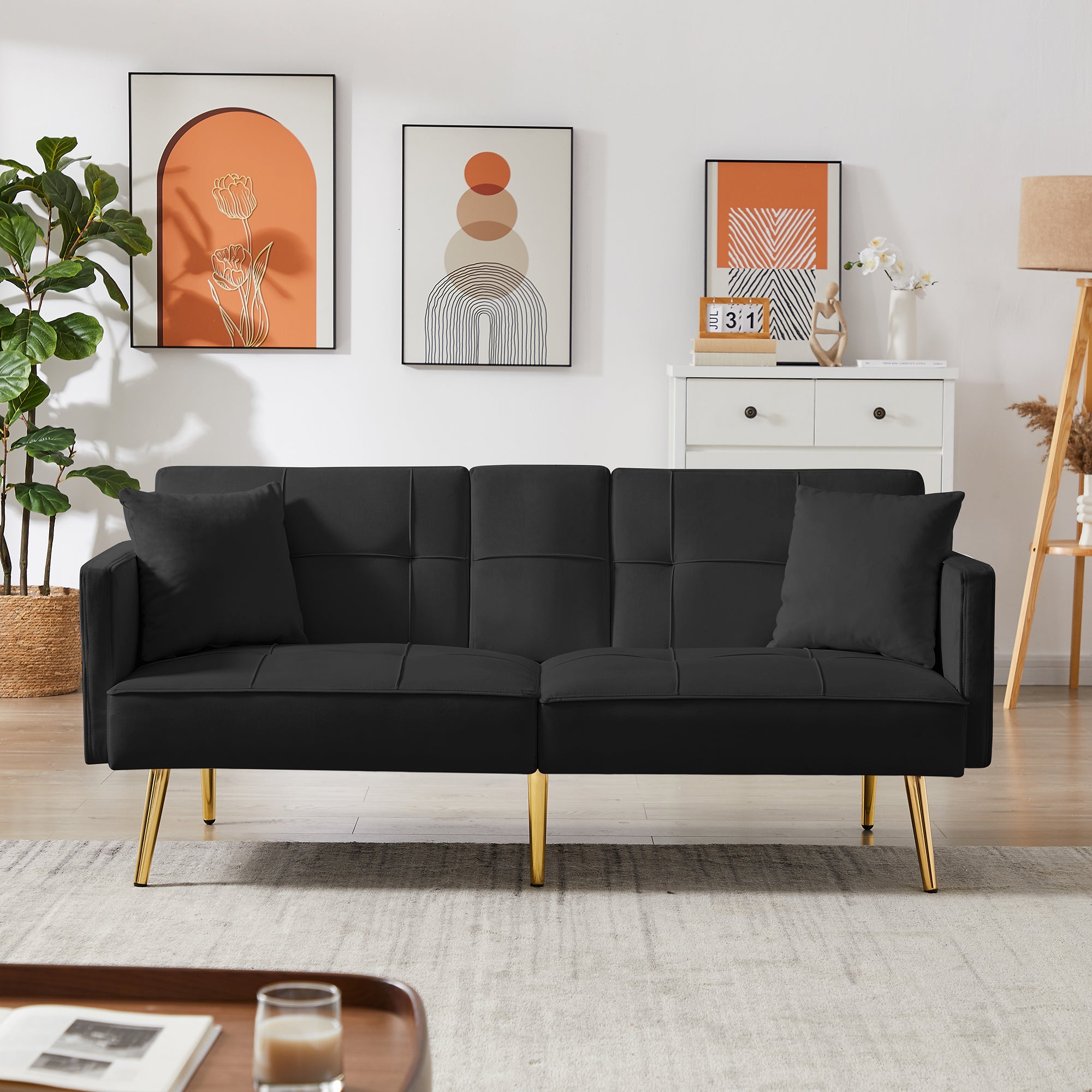 Velvet Sofa Bed L6300