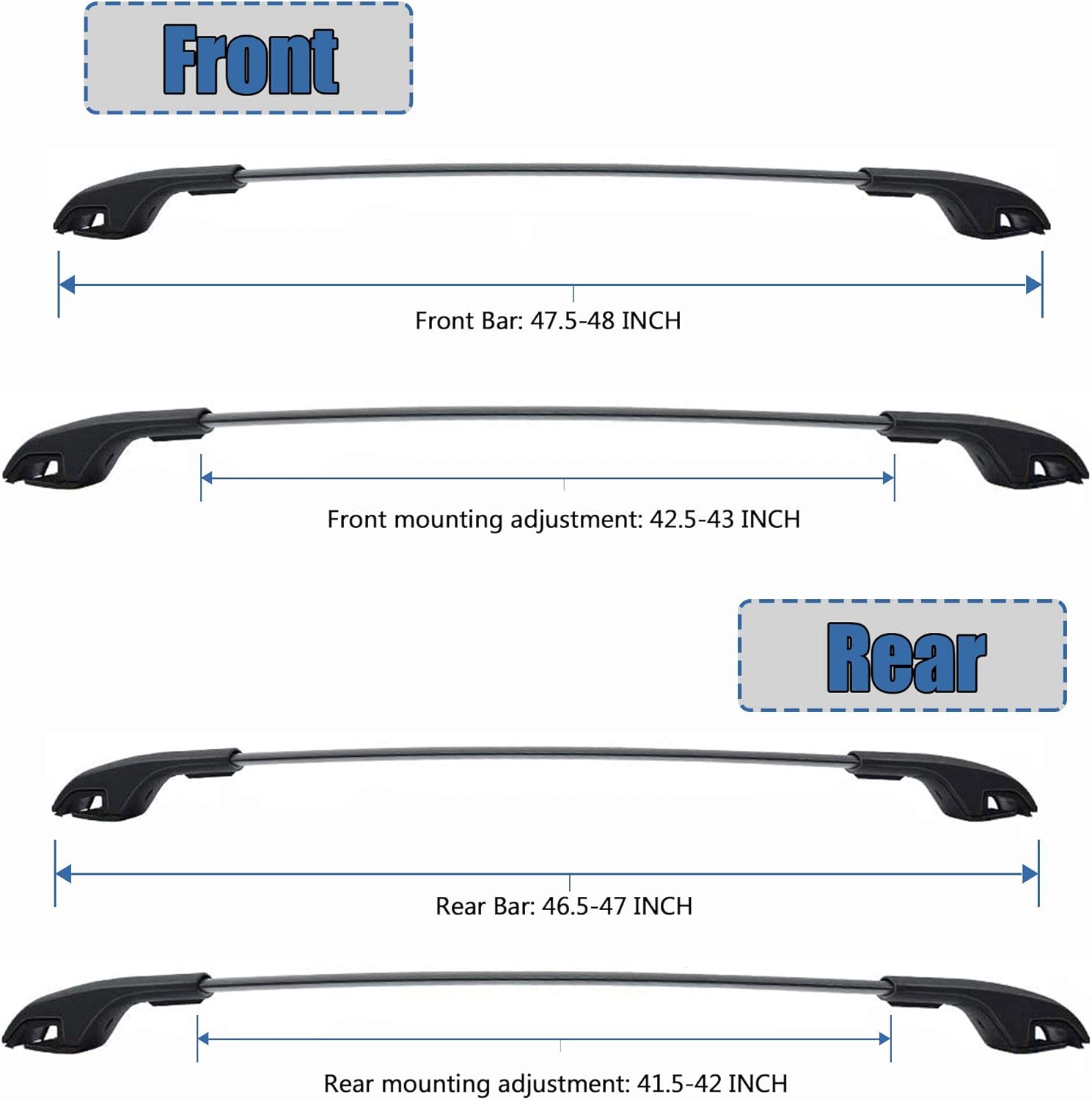 Black Matte Roof Rack Crossbars H141